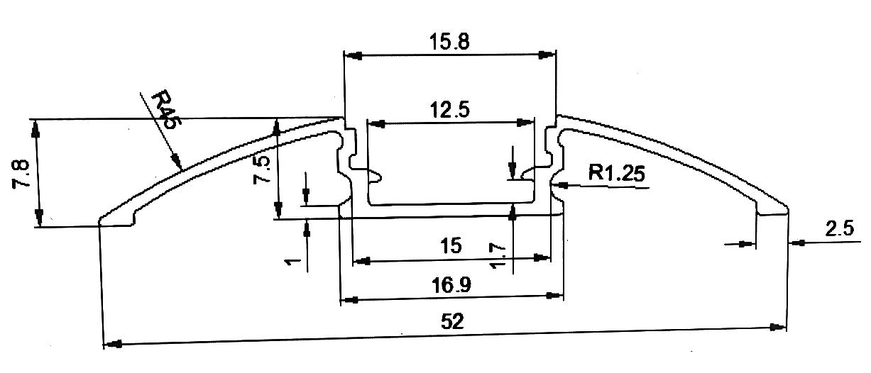 Профиль алюминиевый SWG ARC-608FL 000903
