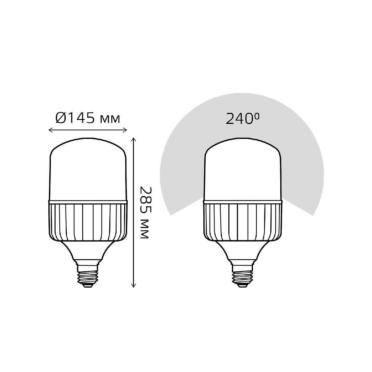 Лампа светодиодная Gauss E40 100W 4000K матовая 63420