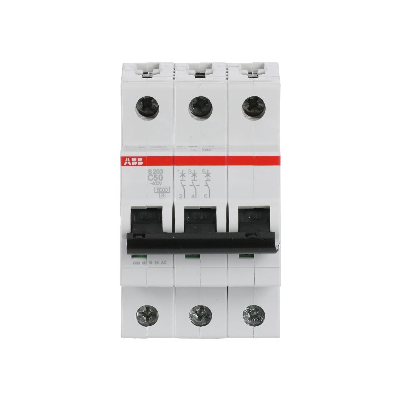 Автоматический выключатель ABB S203 3-полюсный C50 6кА