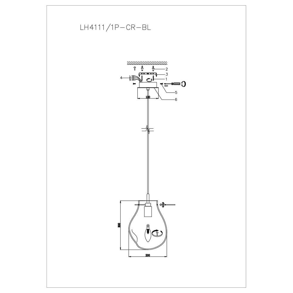 Подвесной светильник Lumien Hall Nertus LH4111/1P-CR-BL