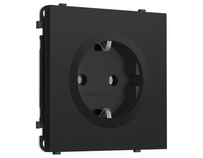 Комплект механизма электрической розетки SIGMA Черный Мягкое касание 50Hz 2P+E с/з 16A-250V QUANT PRO Ambrella Volt MS986010 (SP9860, PR141)
