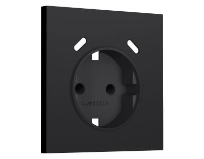 Лицевая панель SIGMA (Черный Мягкое касание) для электрической розетки с/з со шторками 2USB C+C QUANT PRO Ambrella Volt SP9905