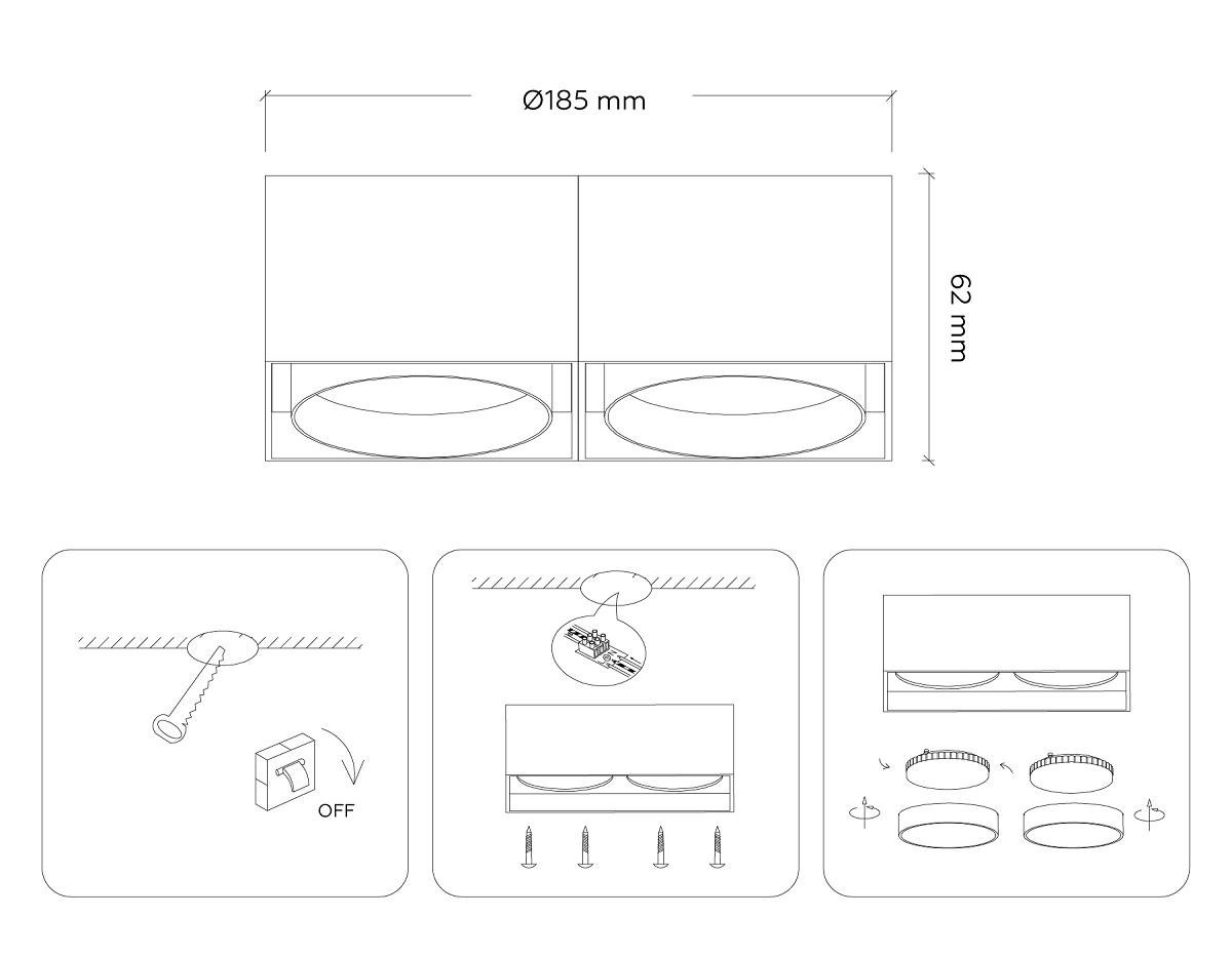 Накладной светильник Ambrella light Techno Spot GX Standard tech TN70875