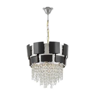 Подвесная люстра Lumina Deco Kruvia LDP 7045-400 BK+CHR Подвесная люстра Lumina Deco Kruvia LDP 7045-400 BK+CHR