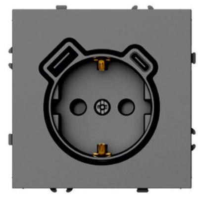 Розетка 1-местная з/ш с/з 16А + USB + Type C (механизм) Stekker Эмили 250В 20W платиново-серый soft-touch RST16-5119-10 50219