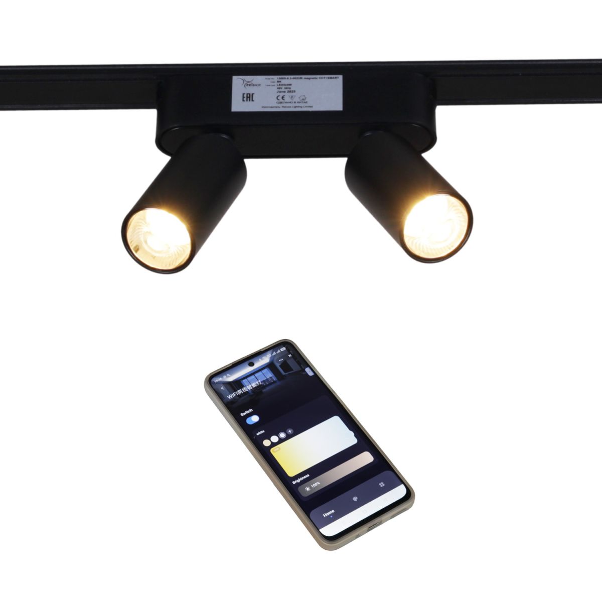 Трековый магнитный светильник (CCT+SMART) Reluce 13005-9.3-002UR magnetic LED2x5W BK CCT+SMART