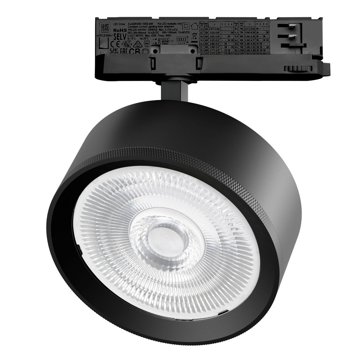Трековый трехфазный светильник Quattro LED 60G с адаптером Lightstar Alta Pro A5747QT60G