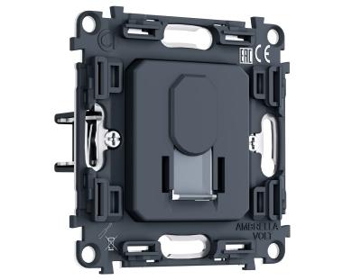 Механизм компьютерной розетки RJ-45 (8P8C) CAT6A экранированной с автоматической защитной шторкой QUANT PRO Ambrella Volt PR185