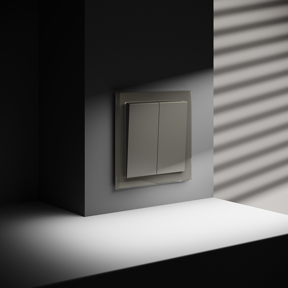 Выключатель двухклавишный Voltum S70 VLS020104