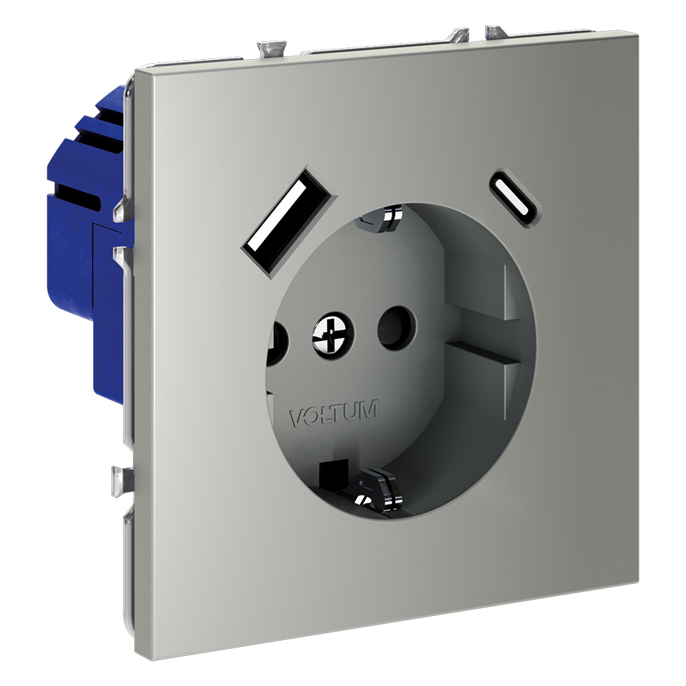 Розетка с USB, A+C Voltum S70 VLS040505