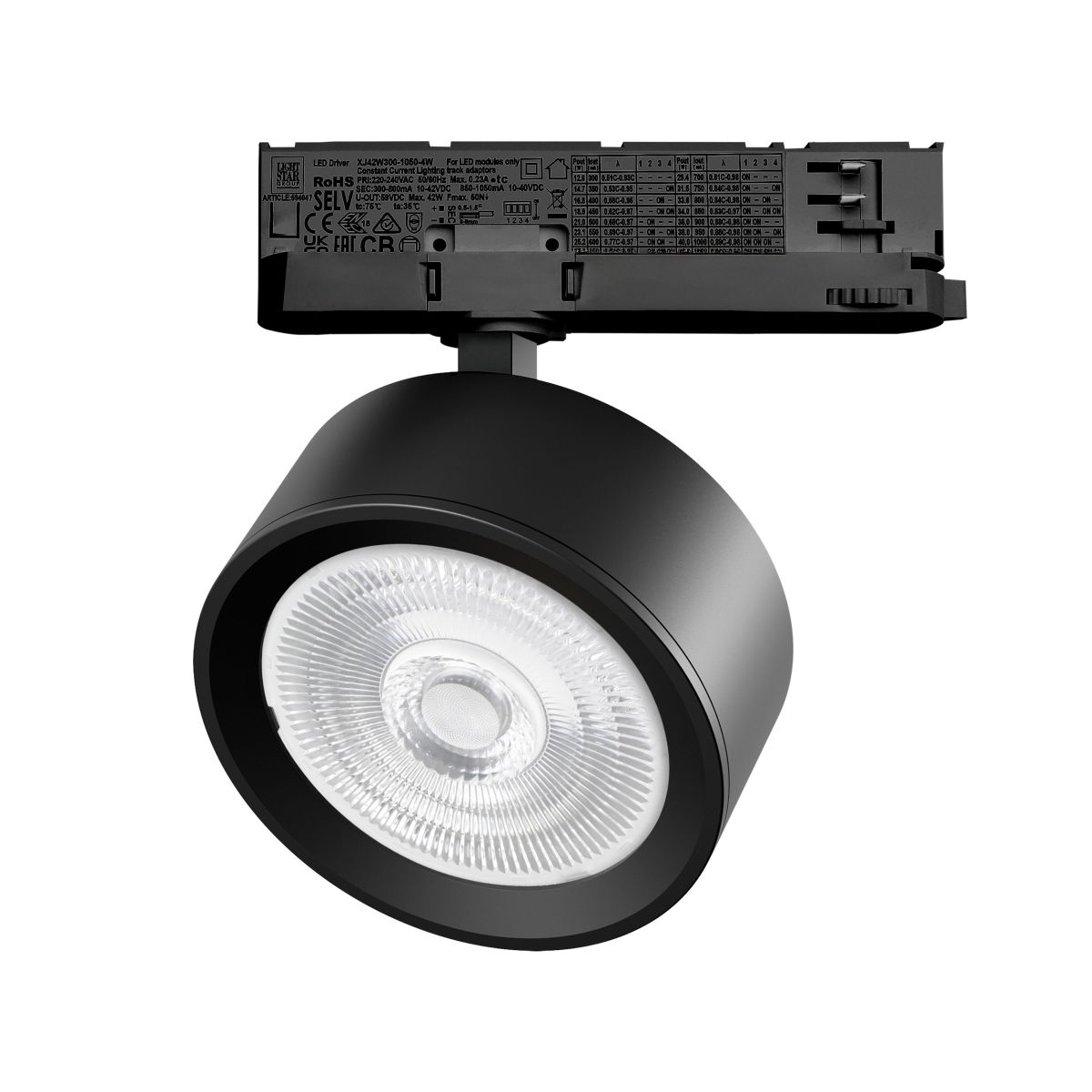 Трековый трехфазный светильник Quattro LED 60G с адаптером Lightstar Alta Pro A5647QT60G