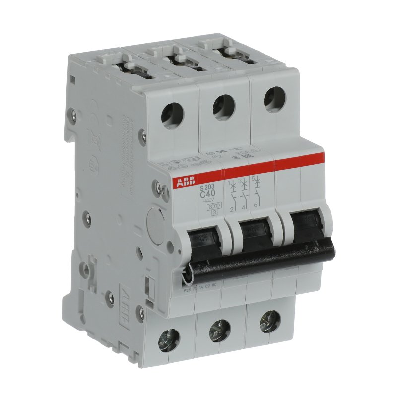 Автоматический выключатель ABB S203 3-полюсный C40 6кА