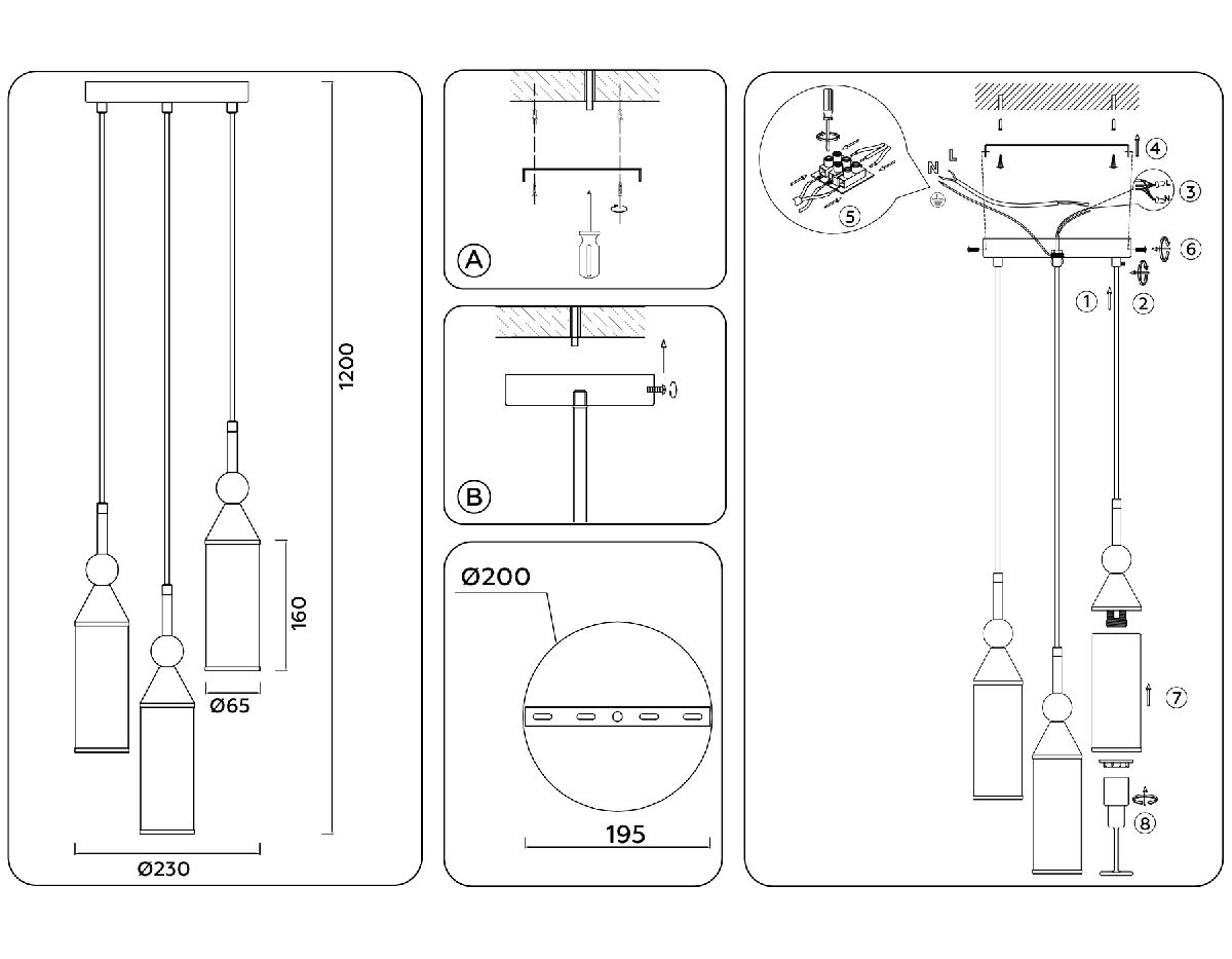 Подвесной светильник Ambrella Light High Light LH55272
