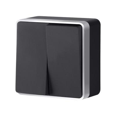 Выключатель двухклавишный Werkel Gallant (черный с серебром) W5020034 4690389164156 a050889