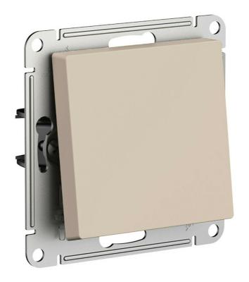 Переключатель 1-клавишный, сх.6, 10АХ, механизм Systeme Electric AtlasDesign Песочный ATN001261