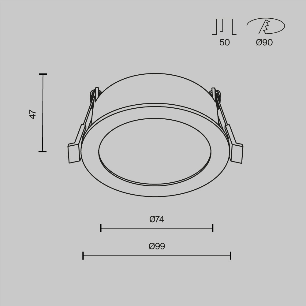 Встраиваемый светильник Maytoni Technical Orb DL130-GX53-W
