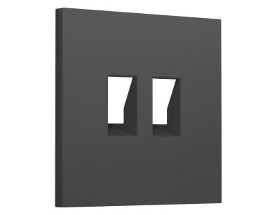 Лицевая панель SIGMA (Графит Мягкое касание) для компьютерной/телефонной двойной розетки RJ-45/RJ-11 QUANT PRO Ambrella Volt SP9121