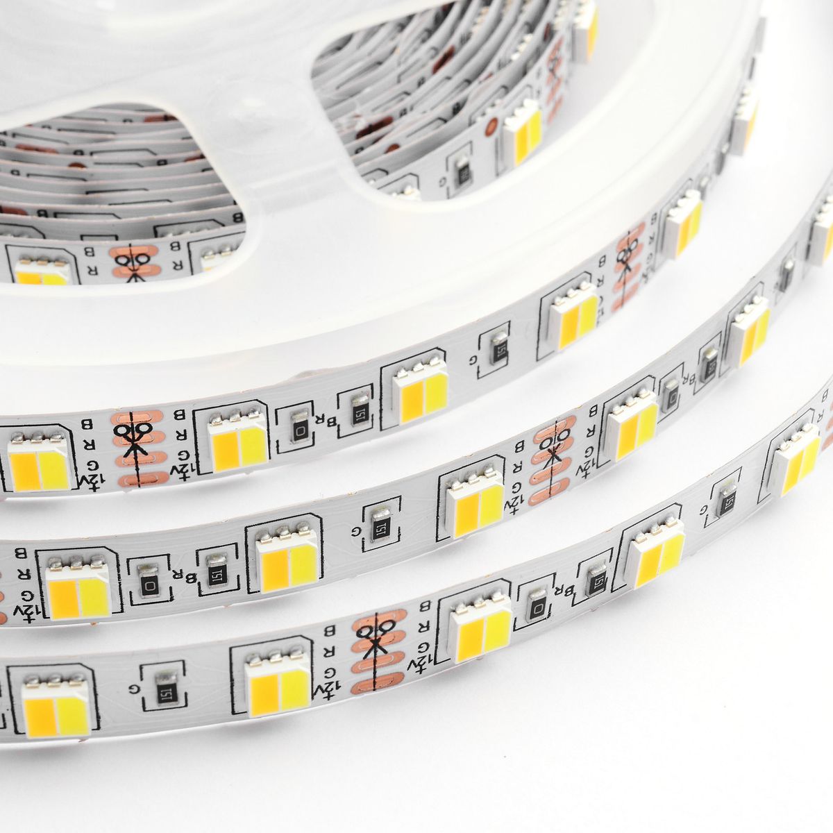 Светодиодная лента Apeyron 12В СТ 14,4Вт/м smd5050 60д/м IP20 700Лм/м 5м 3000К+6500К 00-116