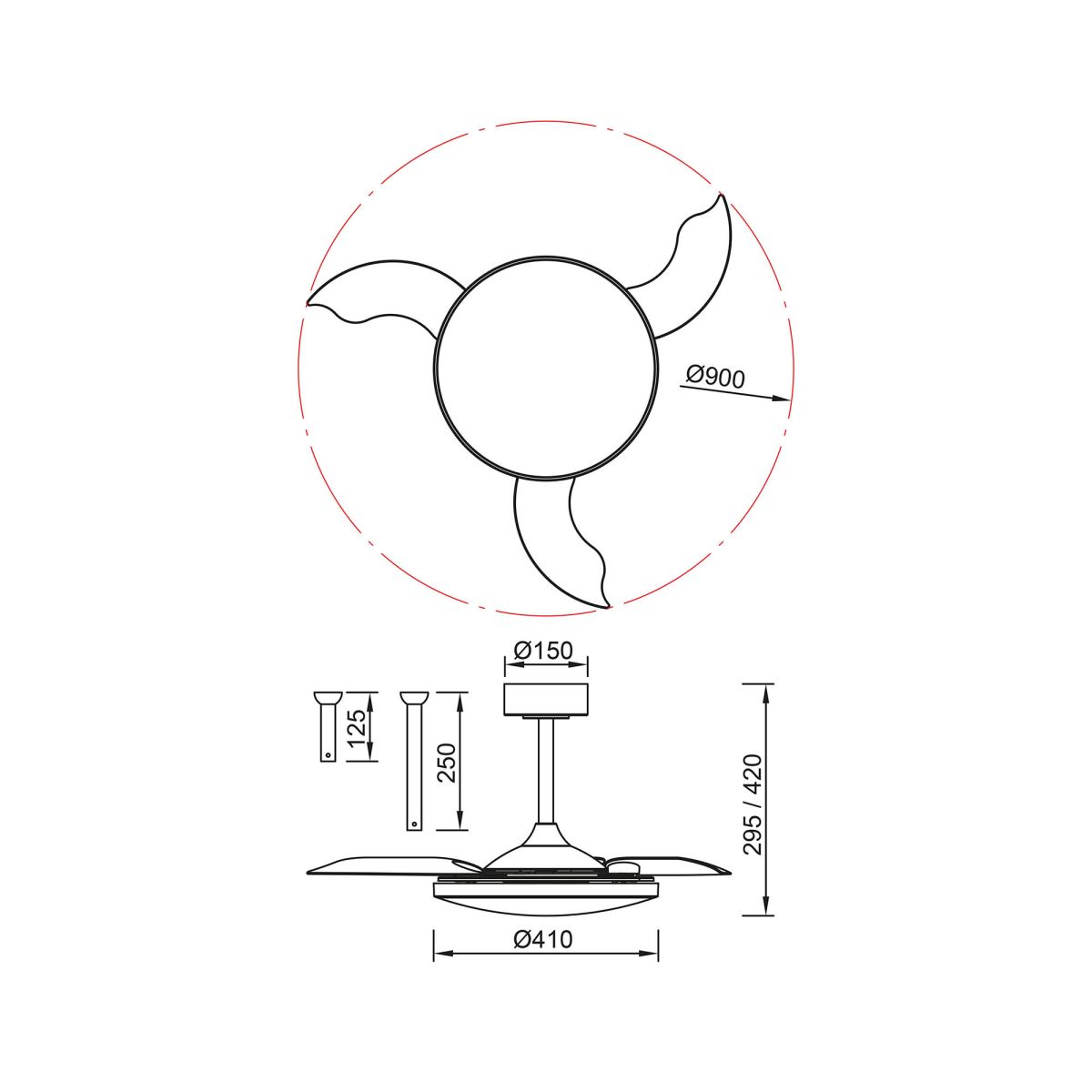 Люстра-вентилятор Mantra Slim Fan 9009