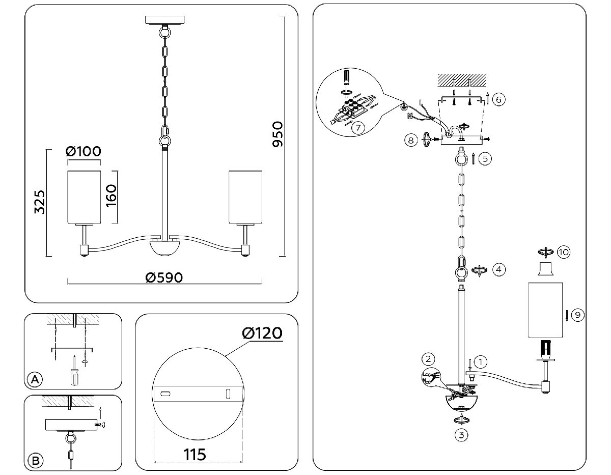 Подвесная люстра Ambrella Light High Light LH56051