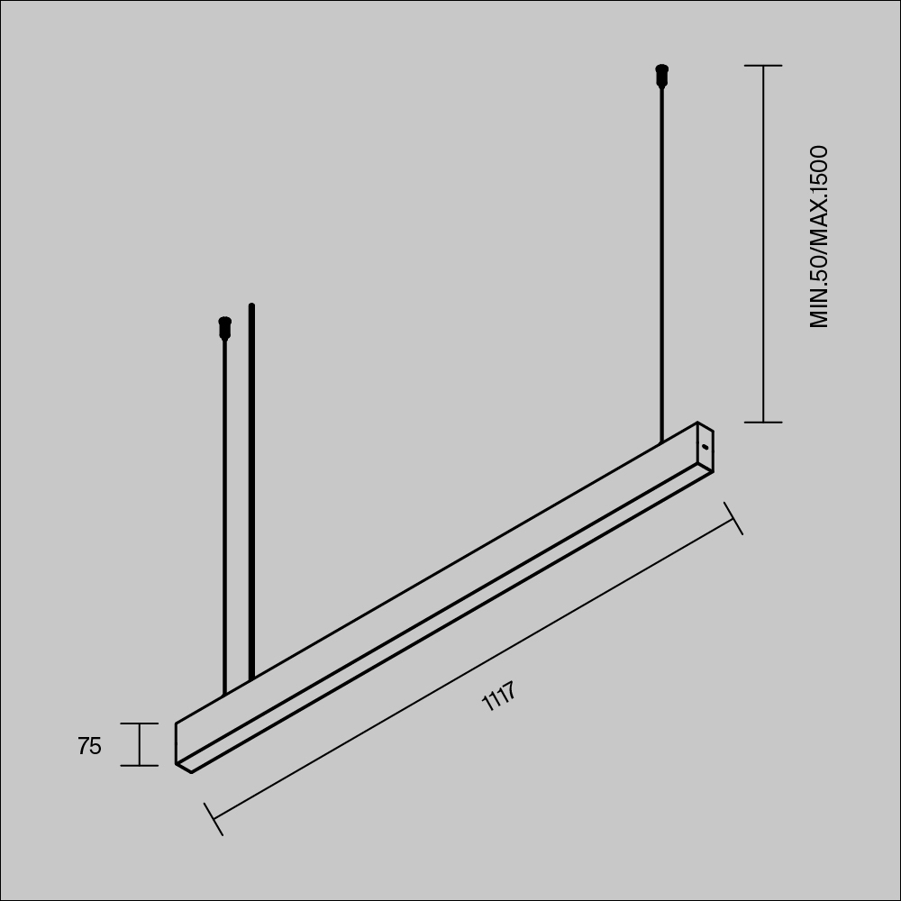 Линейный подвесной светильник Maytoni Technical Basis P070PL-2.7-3-4K-W