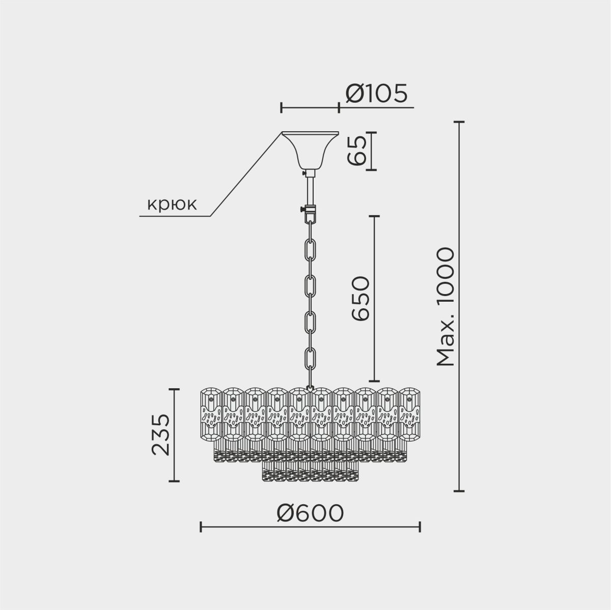 Подвесная люстра Modelux ML.7092.600 GD