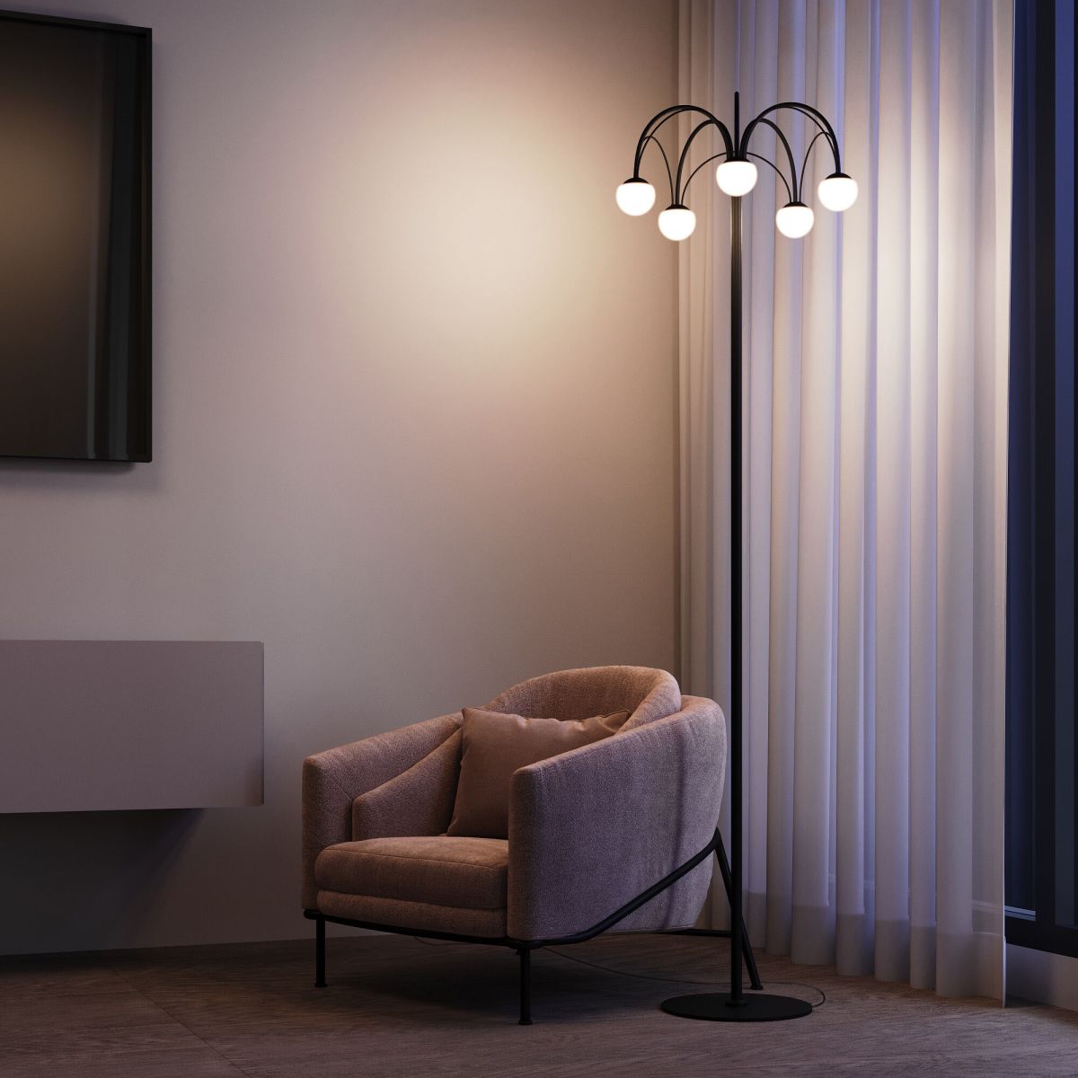 Торшер Eurosvet Ragno 90194 черный a070272