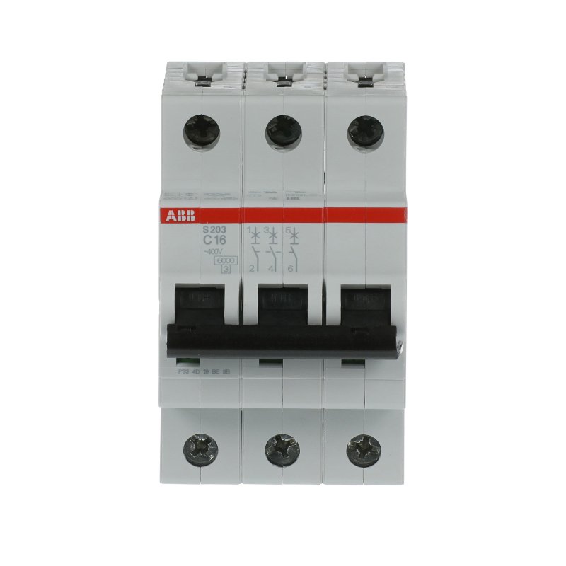 Автоматический выключатель ABB S203 3-полюсный C16 6кА