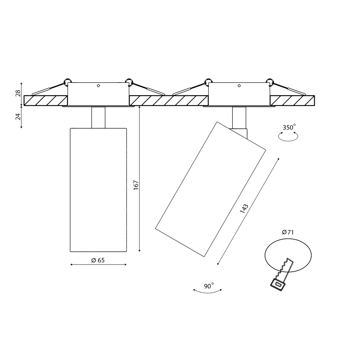 Основание для встраиваемого светильника SWG VL-M4-BL 003419