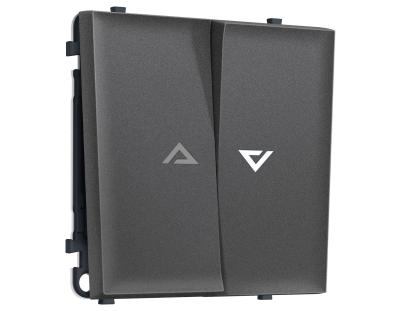 Комплект механизма 2-кл выключателя с самовозвратом с подсветкой 5600K SIGMA Антрацит серый QUANT PRO Ambrella Volt MS654455 (SP6544, PR129, G14W)
