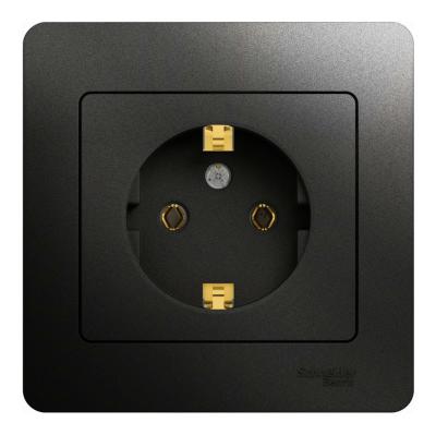 Розетка с/з, 16А (в сборе) Systeme Electric Glossa Антрацит GSL000742