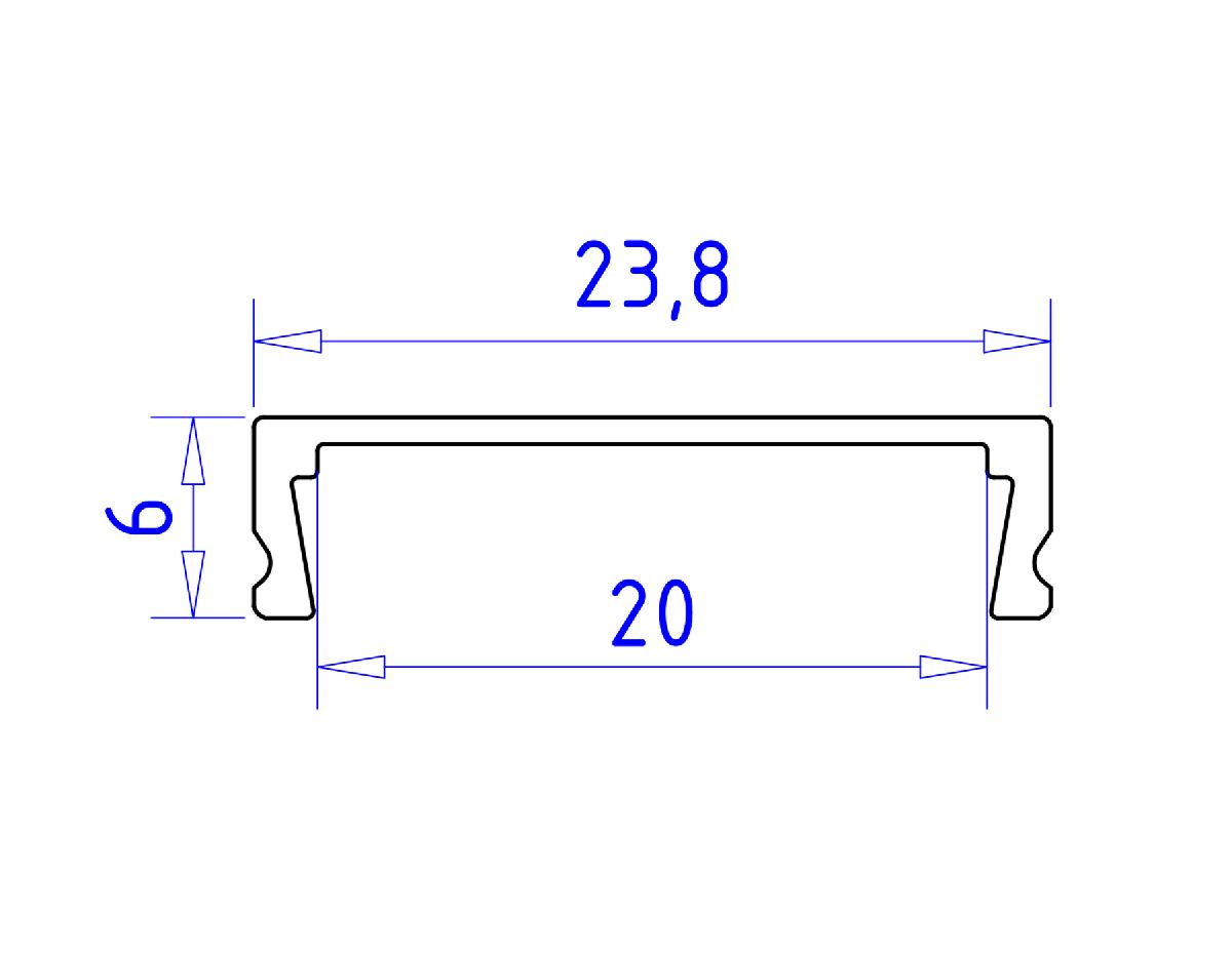 Алюминиевый накладной профиль Ambrella Light Alum Profile GP1800BK