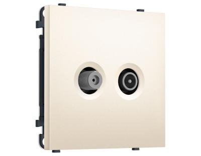 Комплект механизма розетки TV оконечной + SAT SIGMA Жемчужно-кремовый 5-862MHz 3.5dB/950-2150MHz 3.8dB QUANT PRO Ambrella Volt MS253310 (SP2533, PR217)