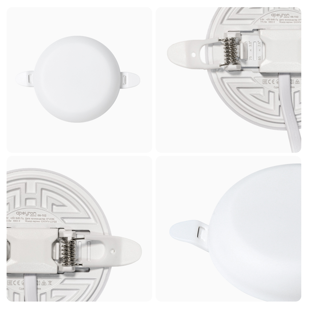 Встраиваемая светодиодная панель безрамочная Apeyron FLP 06-102