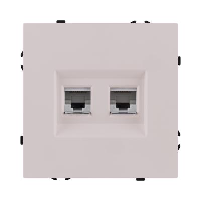 Розетка двойная Ethernet RJ45 Cat.6, кашемир матовый Kollinger Eclipse EC-018CM