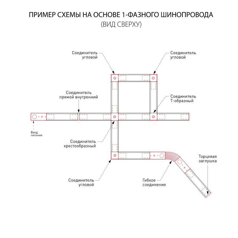 Шинопровод однофазный с вводом питания и заглушкой Elektrostandard 85079/00 4690389178467