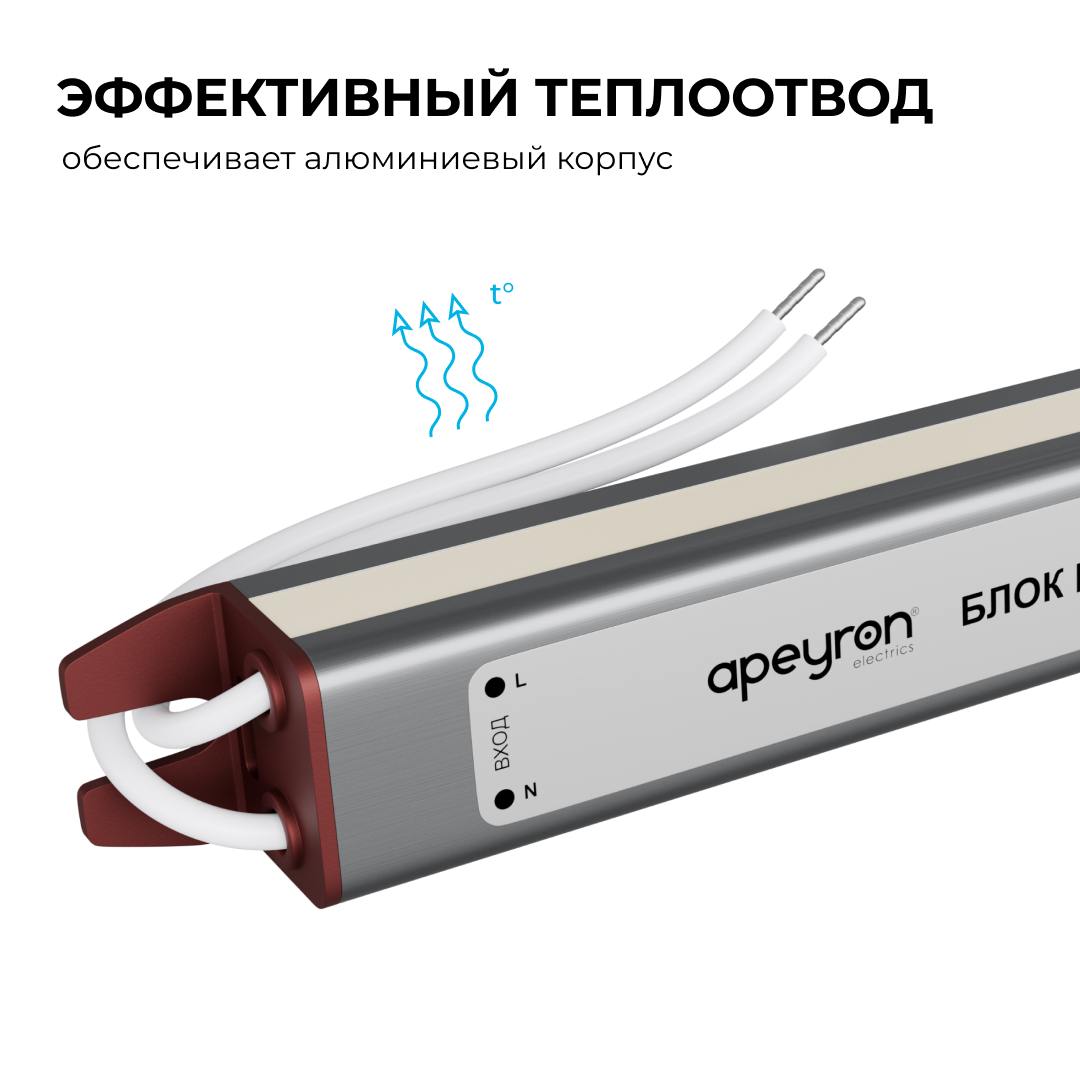 Блок питания Apeyron 24В, 24Вт, 200-264В, 1А, IP67 03-186
