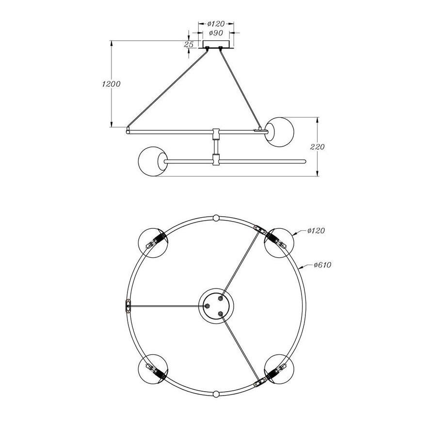 Подвесная люстра Maytoni Balance MOD317PL-04G