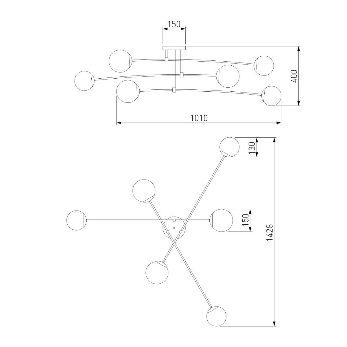 Потолочная люстра Eurosvet Netz 30181/6 черный - Elektrostandard.net Потолочная люстра Eurosvet Netz 30181/6 черный