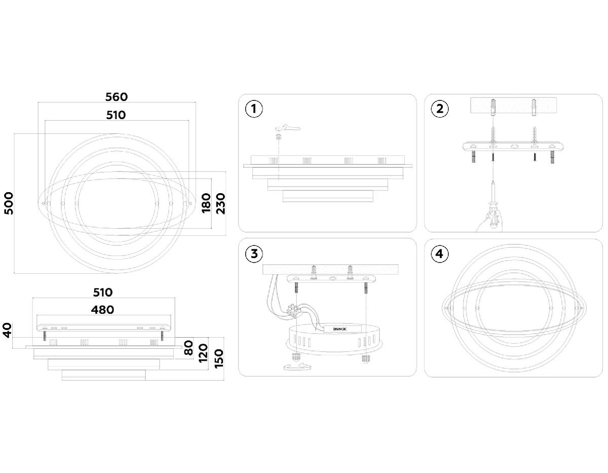 Потолочная люстра Ambrella Light Disk FA8524