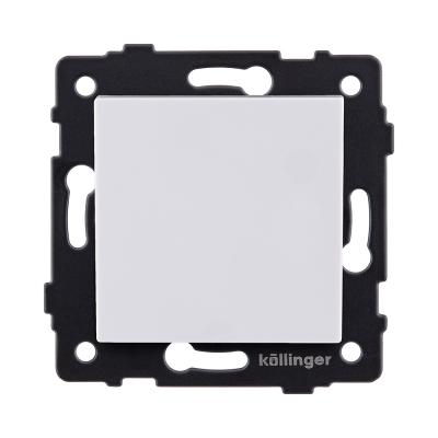 Выключатель кнопочный 1-клавишный 10А/250В, белый Kollinger REA-S-005WH для Aspekt, Eleganz, Reflex