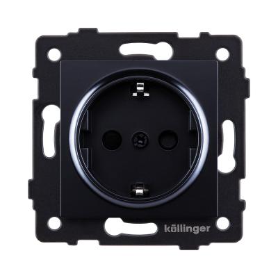 Розетка штепсельная SCHUKO 16A/250 В, черный Kollinger REA-002BK для Aspekt, Eleganz, Reflex