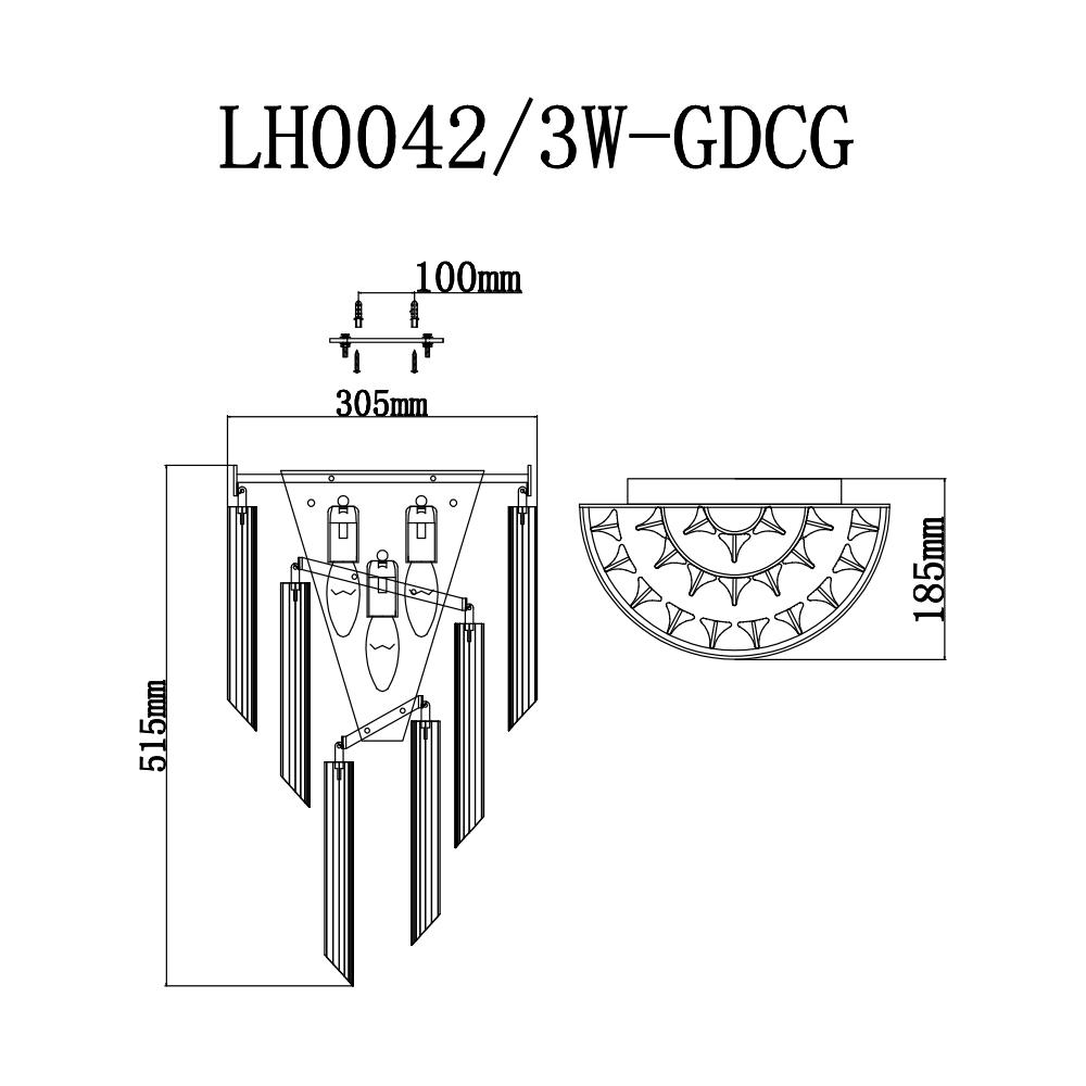Настенный светильник Lumien Hall Гарленда LH0042/3W-GDCG