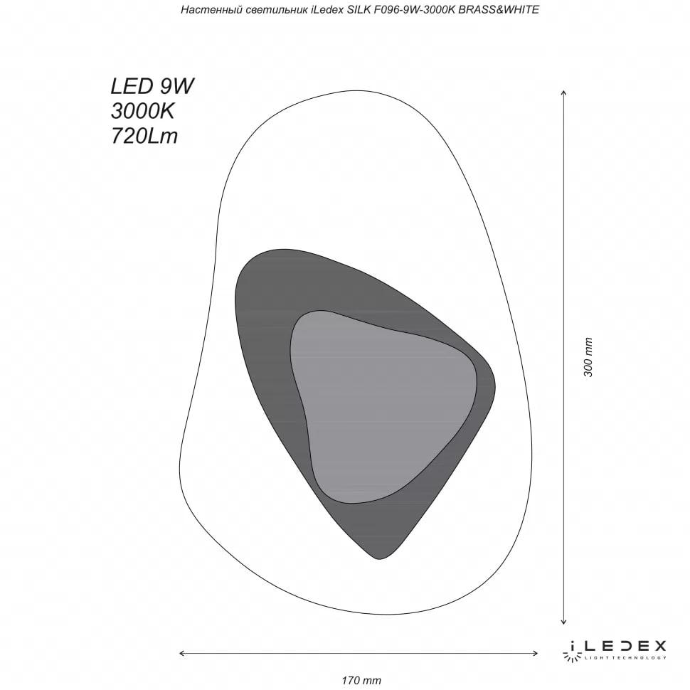 Настенный светодиодный светильник iLedex Silk F096-9W-3000K BR-WH