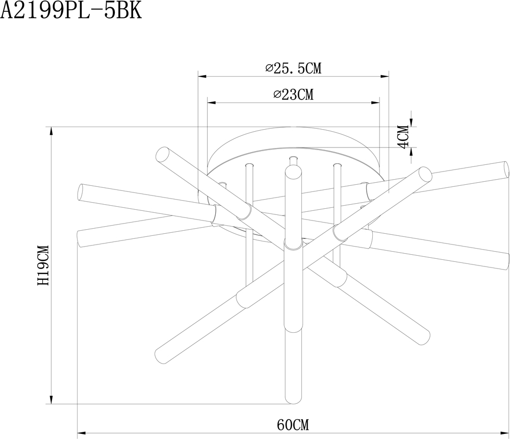 Потолочный светильник Arte Lamp Fernando A2199PL-5BK