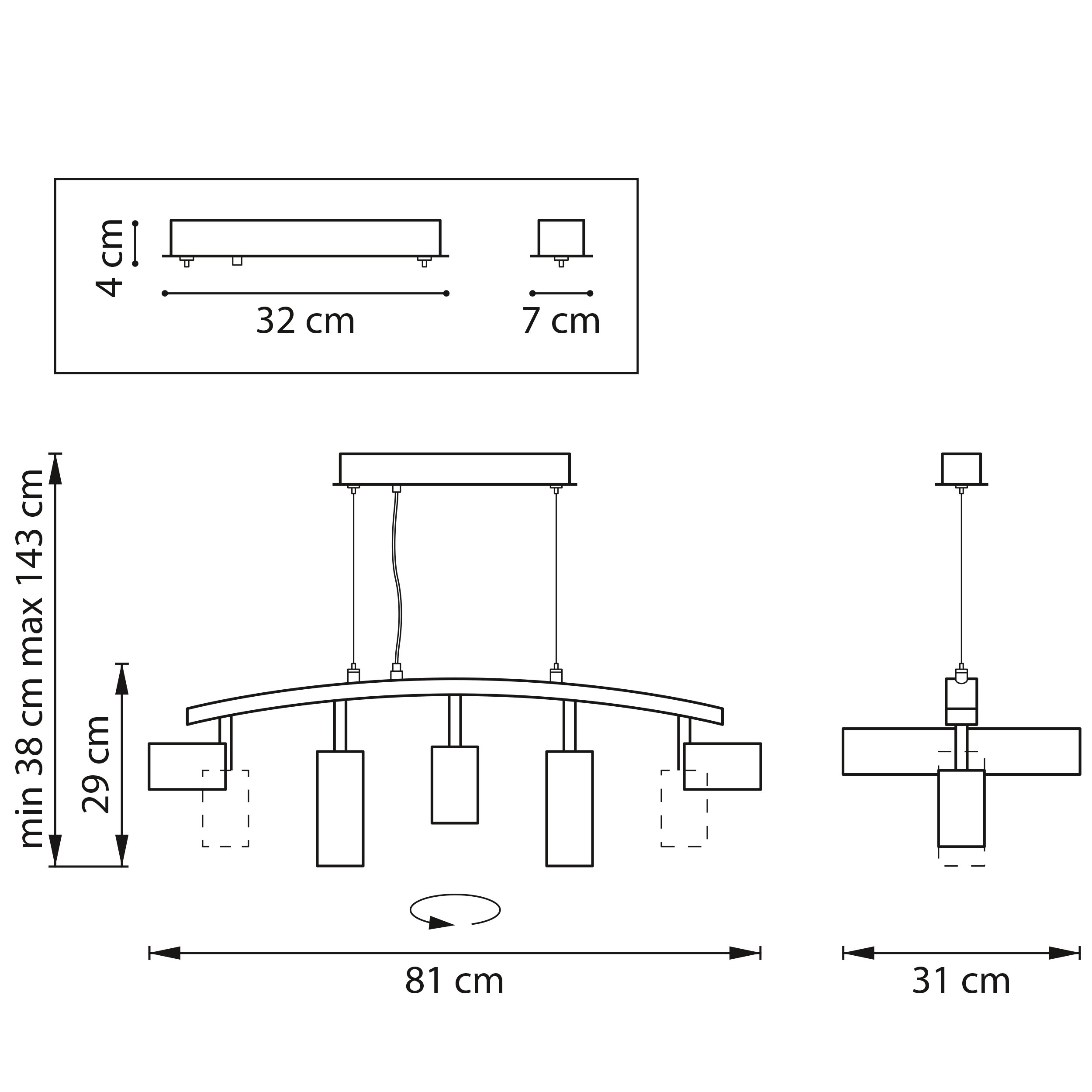 Подвесной светильник Lightstar Rullo LR735373862 (571735+214437-3+214486-2)