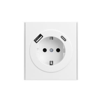 Розетка STRONG 1-ая с/з с/у з/ш 16А с USB A+C быстрой зарядки 5В/3А жемчуг KRANZ KR-78-0704-4