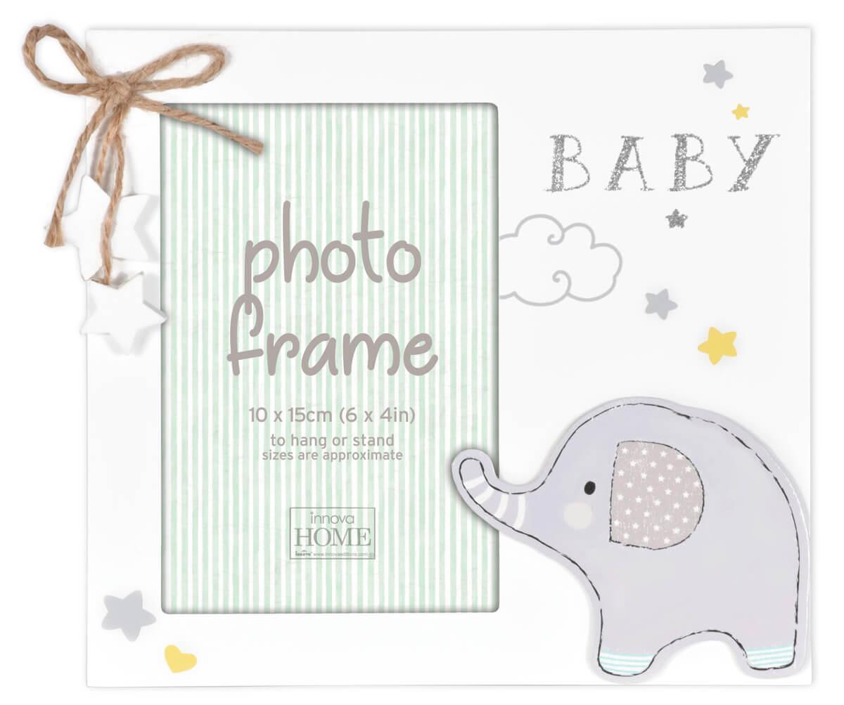 Фоторамка Innova PI09979 Ф/рамка 10*15 Baby Glitter Elephant, белая, МДФ (6/24/3072) Б0037312