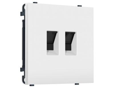 Комплект механизма компьютерной двойной розетки SIGMA Белый матовый RJ-45 Ambrella Volt MS132110 (SP1321, PR189)