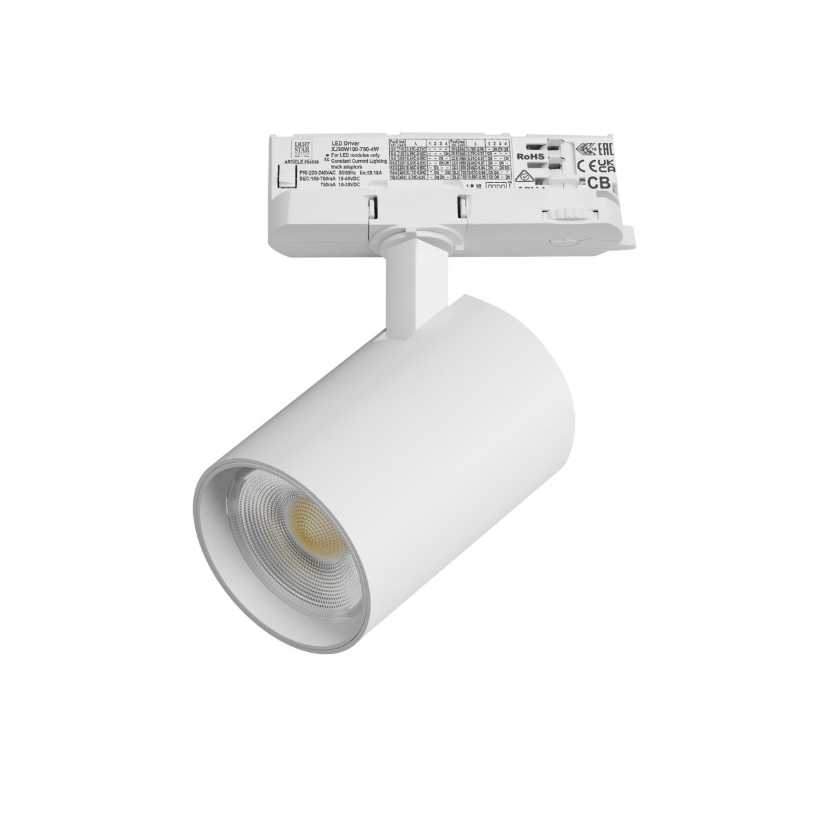 Трековый трехфазный светильник Quattro LED с адаптером Lightstar Alta Base A5236QT